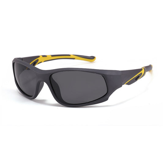 ECO-RACERS Black & Yellow Children's Active Sports Sunglasses #Bamboo Kids