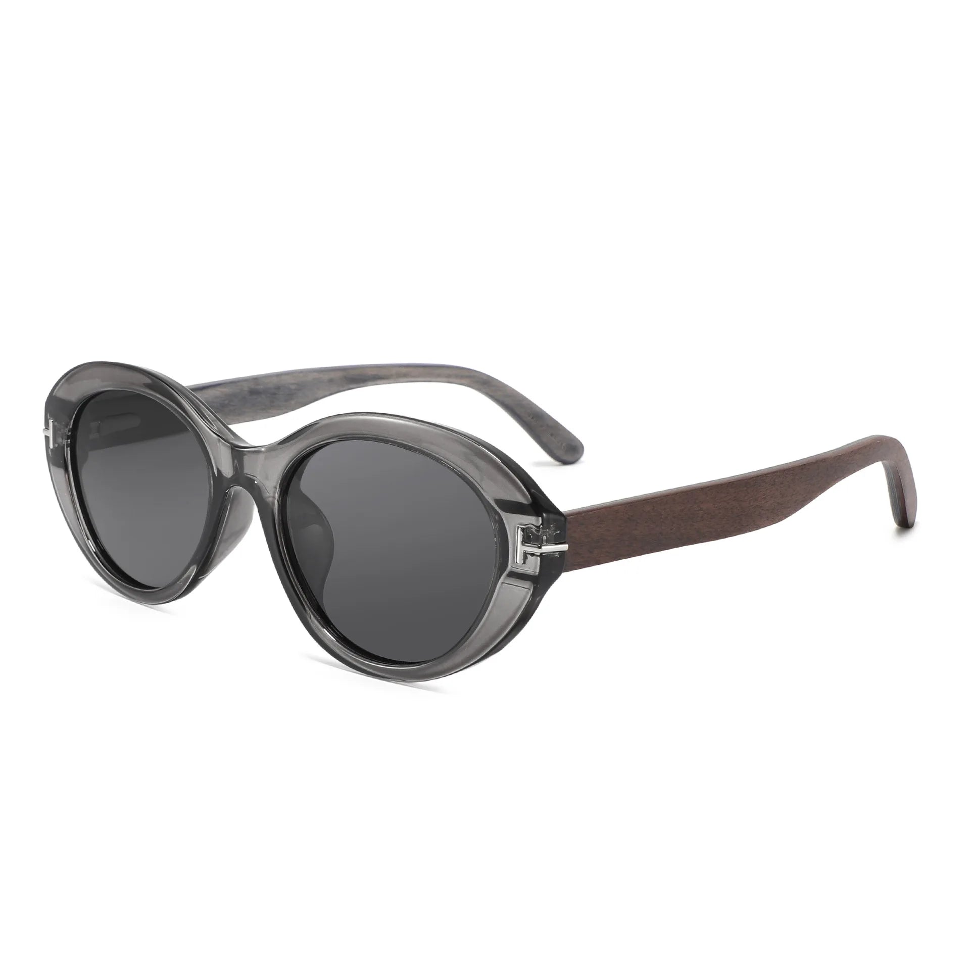 ELARA Smoked Quartz Polarised Ladies Sunglasses | Wooden Arms - Hashtag Bamboo