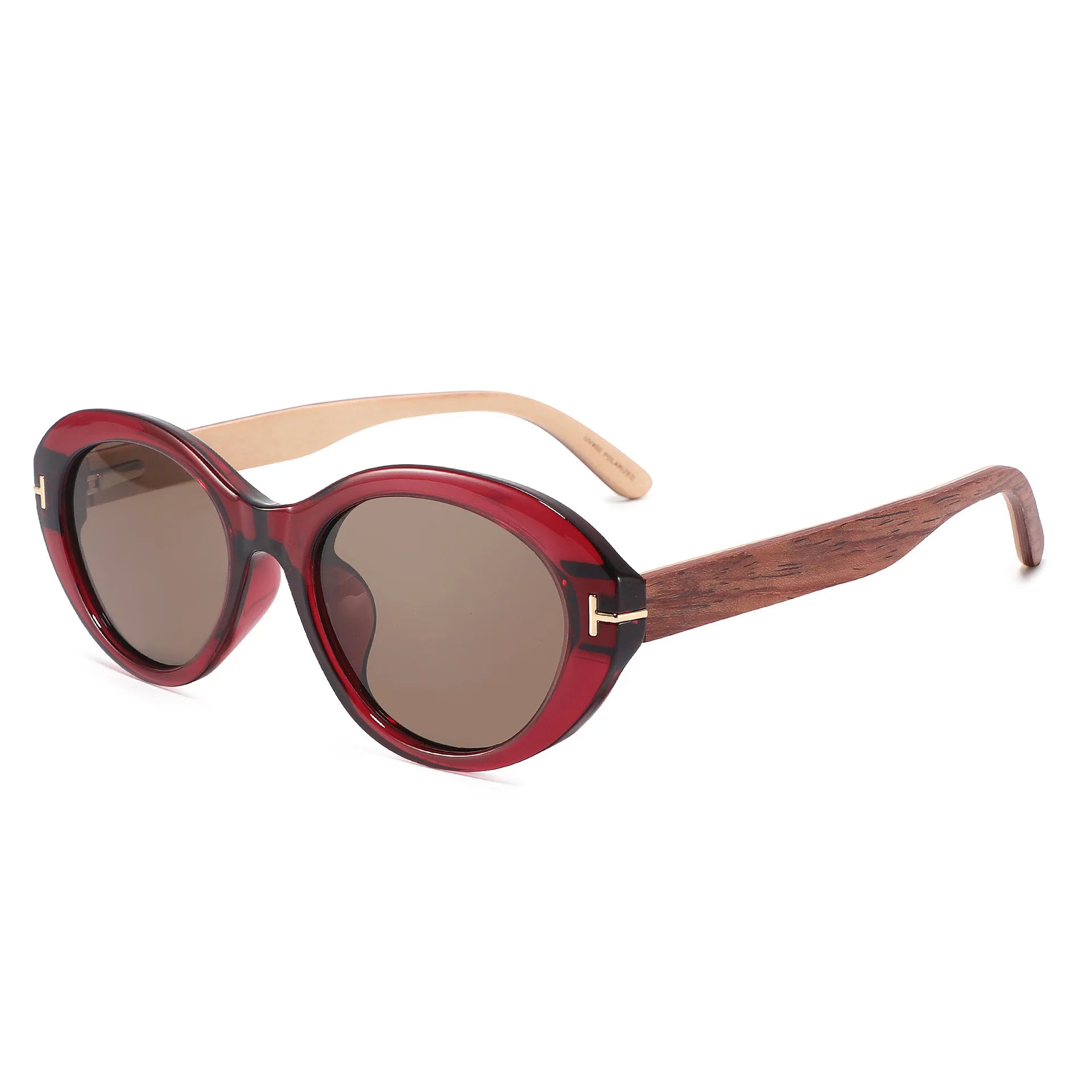 ELARA Deep Rose Polarised Ladies Sunglasses | Wooden Arms - Hashtag Bamboo