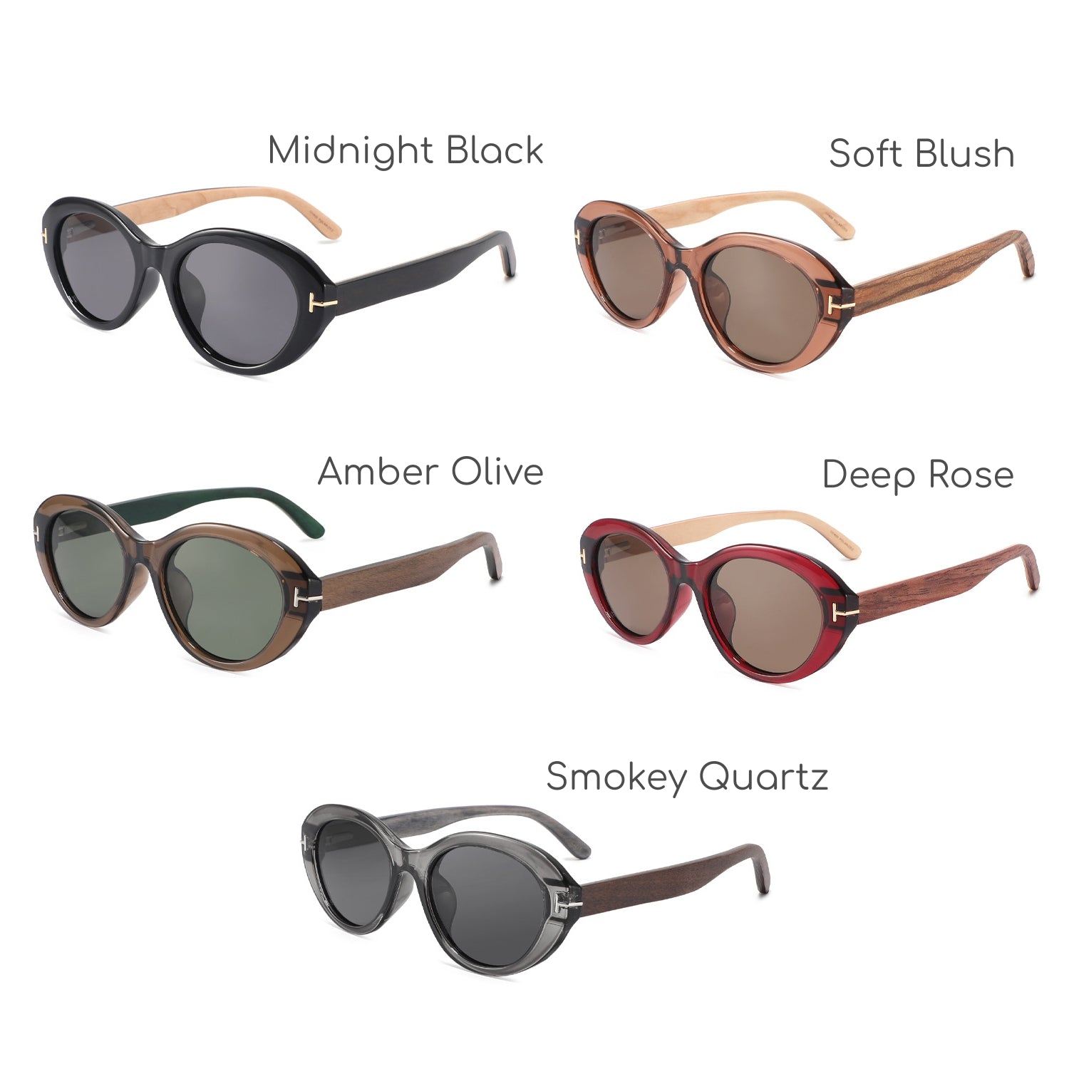 ELARA Deep Rose Polarised Ladies Sunglasses | Wooden Arms - Hashtag Bamboo