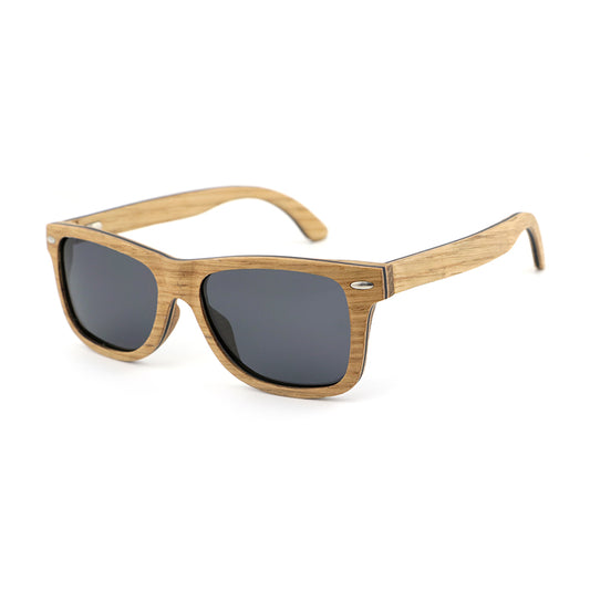 JACKMAN OAK GREY Mens Wooden Sunglasses Polarised Lens