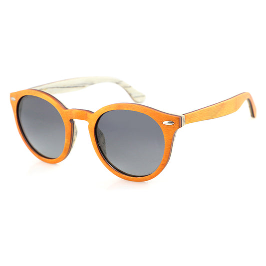 CORANA ORANGE GREY Gradient Wooden Sunglasses Polarised Lens. Personalise them for only R50.
