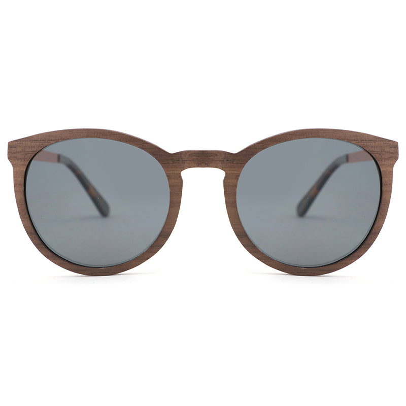 REBECCA WALNUT GREY Wooden Ladies Sunglasses Polarised Lens