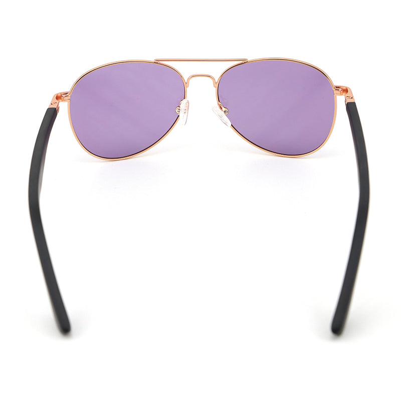 MAVERICK LILAC Aviator Sunglasses Polarised Lens Wooden Arms