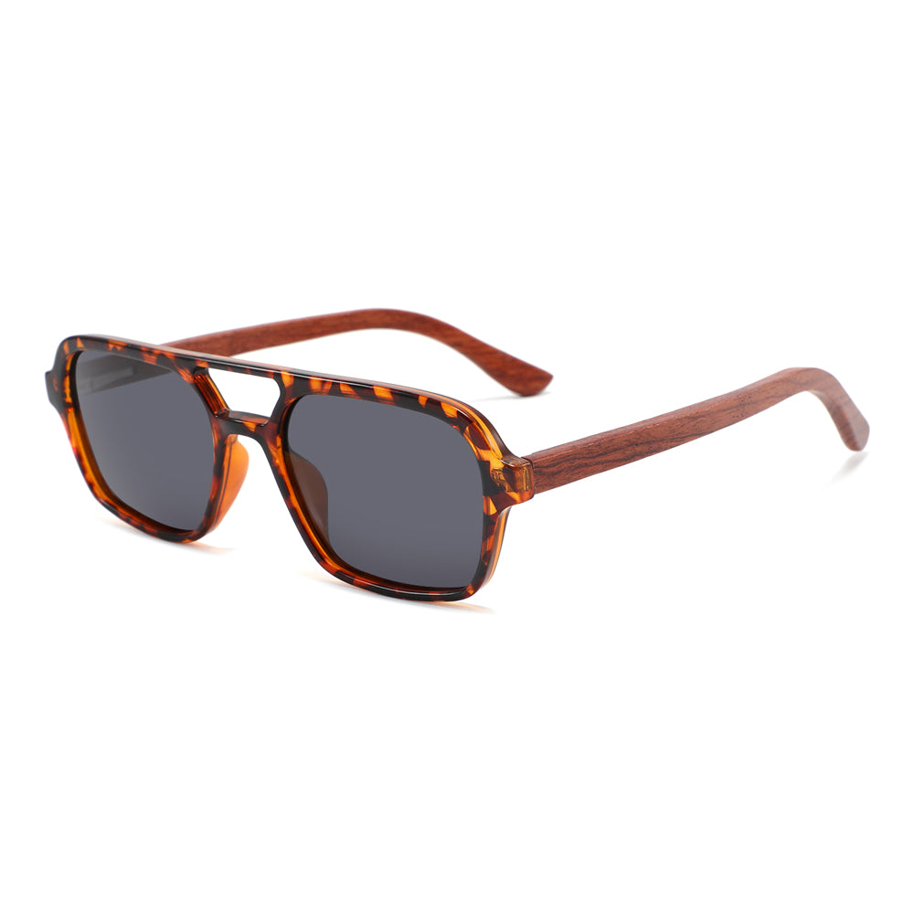 FINLEY BROWN T/S Sunglasses Polarised Lens Trendy Wooden Arms