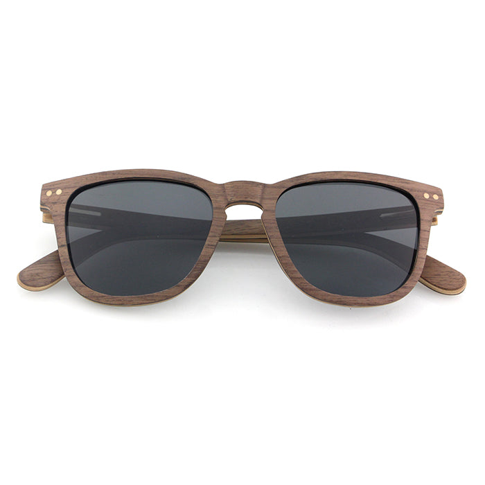 FLARE WALNUT GREY Wooden Sunglasses Polarised Lens