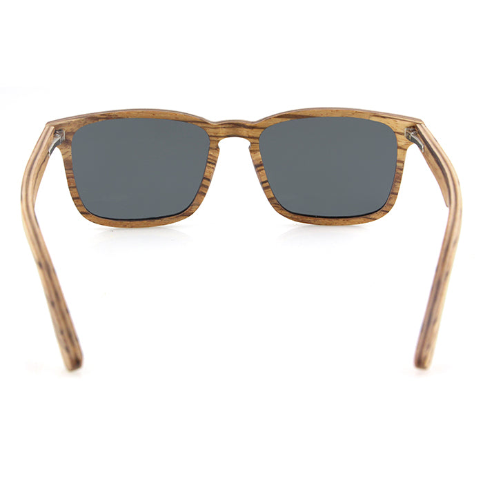 FOXIE ZEBRA GREY Wooden Sunglasses Polarised Lens