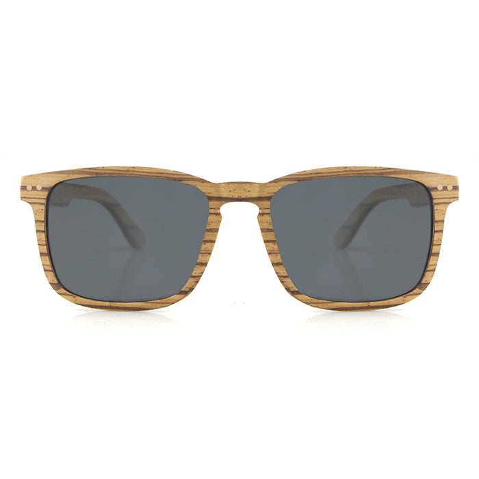 FOXIE ZEBRA GREY Wooden Sunglasses Polarised Lens