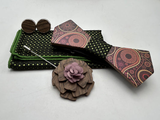 THE WINSTON Wooden Bow Tie Combo Set