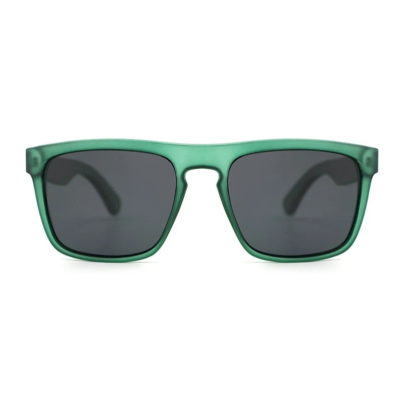 MANSHADY GREEN FRAME Men's Sunglasses Grey Polarised Lens Wooden Arms