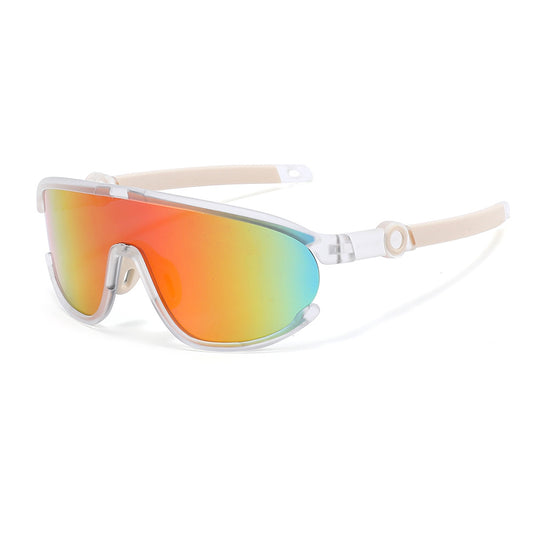 Children's Cycling Sports Sunglasses #Bamboo Kids - Clear Rainbow Mirror