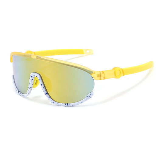 Children's Cycling Sports Sunglasses #Bamboo Kids - Yellow Mirror