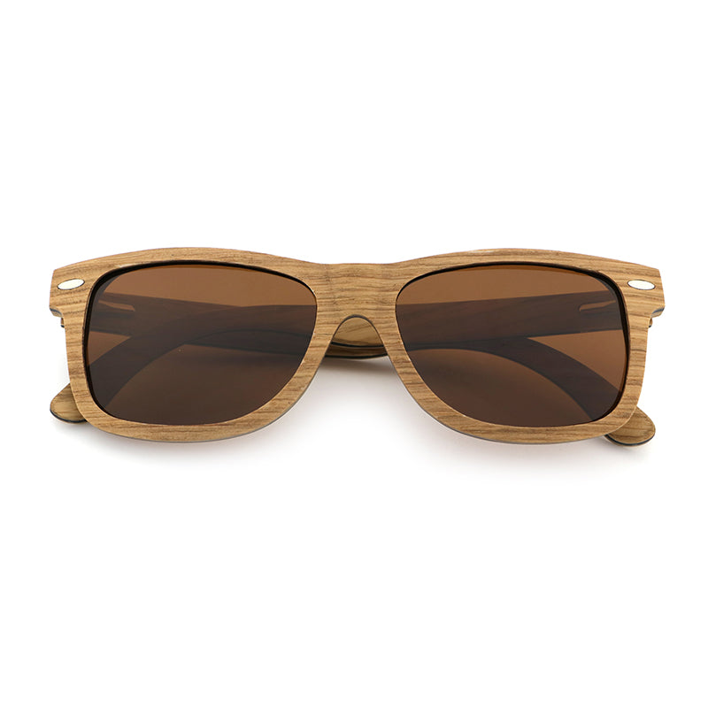 JACKMAN OAK BROWN Mens Wooden Sunglasses Polarised Lens