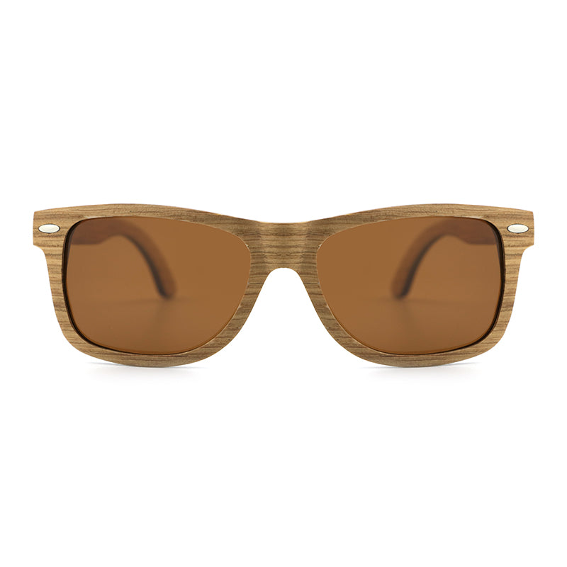 JACKMAN OAK BROWN Mens Wooden Sunglasses Polarised Lens