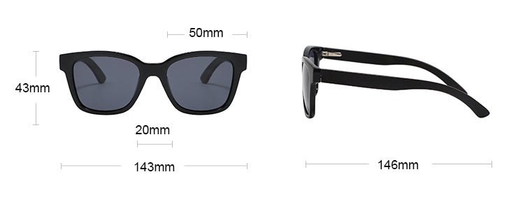 LEAH BLACK Ladies Sunglasses Polarised Lens Wooden Arms