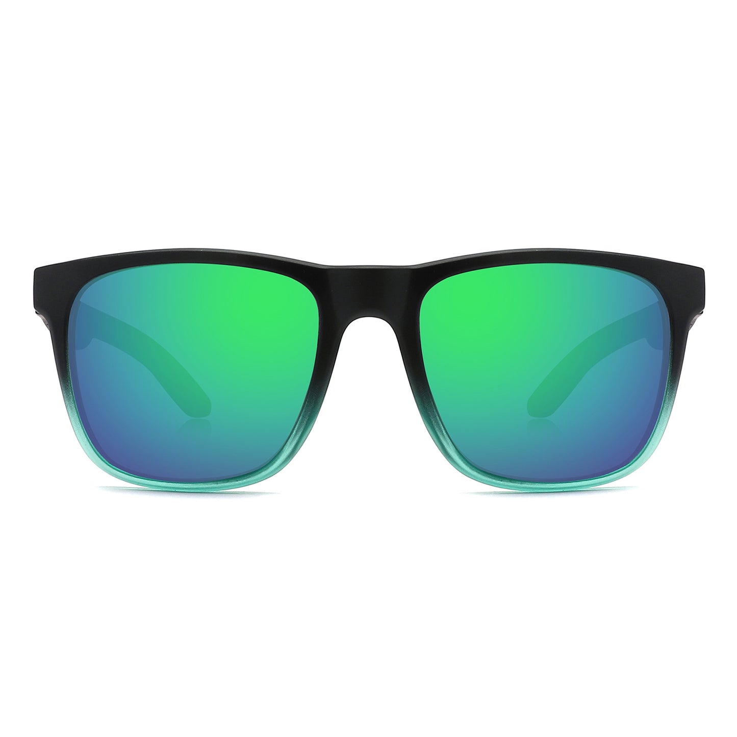 MALIK GREEN MIRROR Wayfarer Sunglasses Polarized Lens Wooden Arms