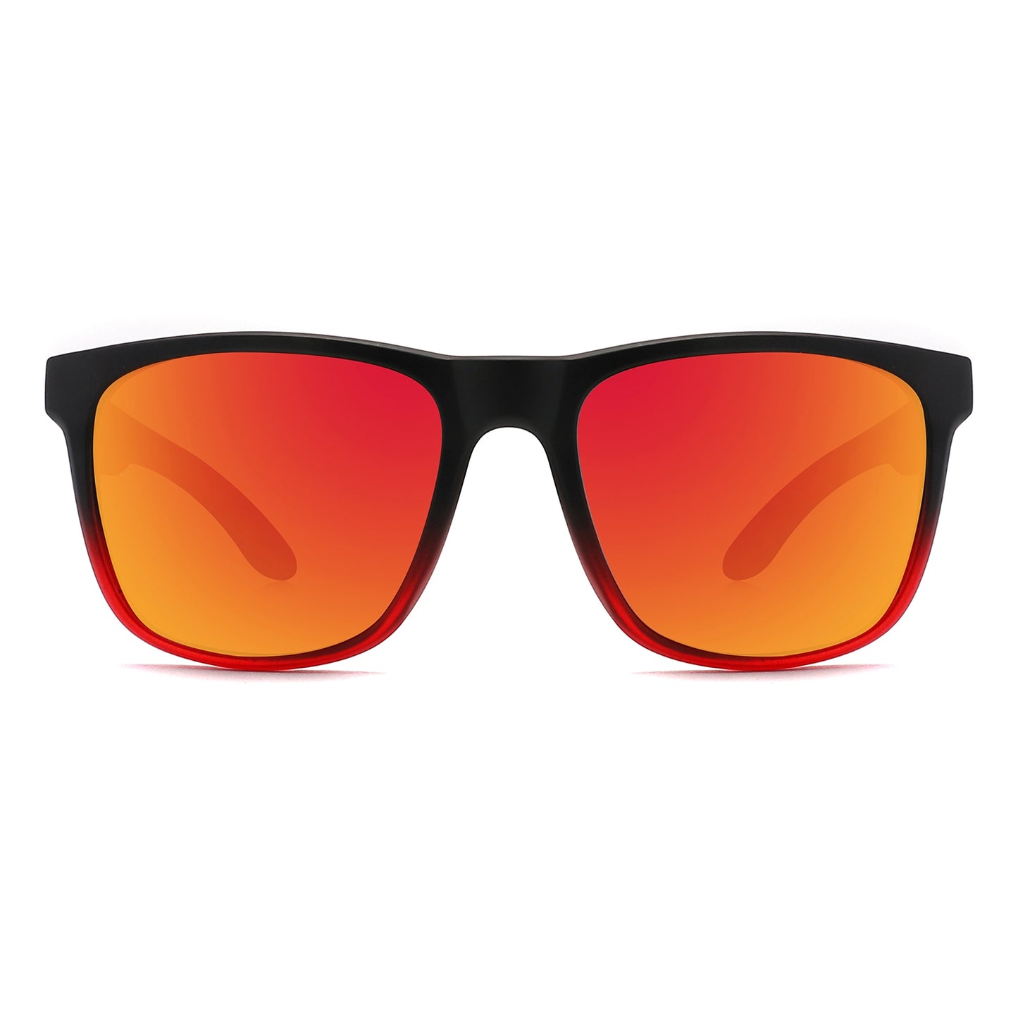 MALIK RED MIRROR Wayfarer Sunglasses Polarized Lens Wooden Arms