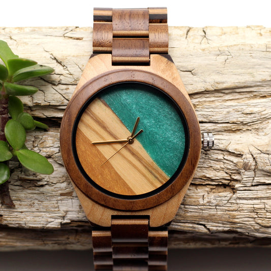 Manwood OASIS Men's Four-Tone Wooden Watch and Strap