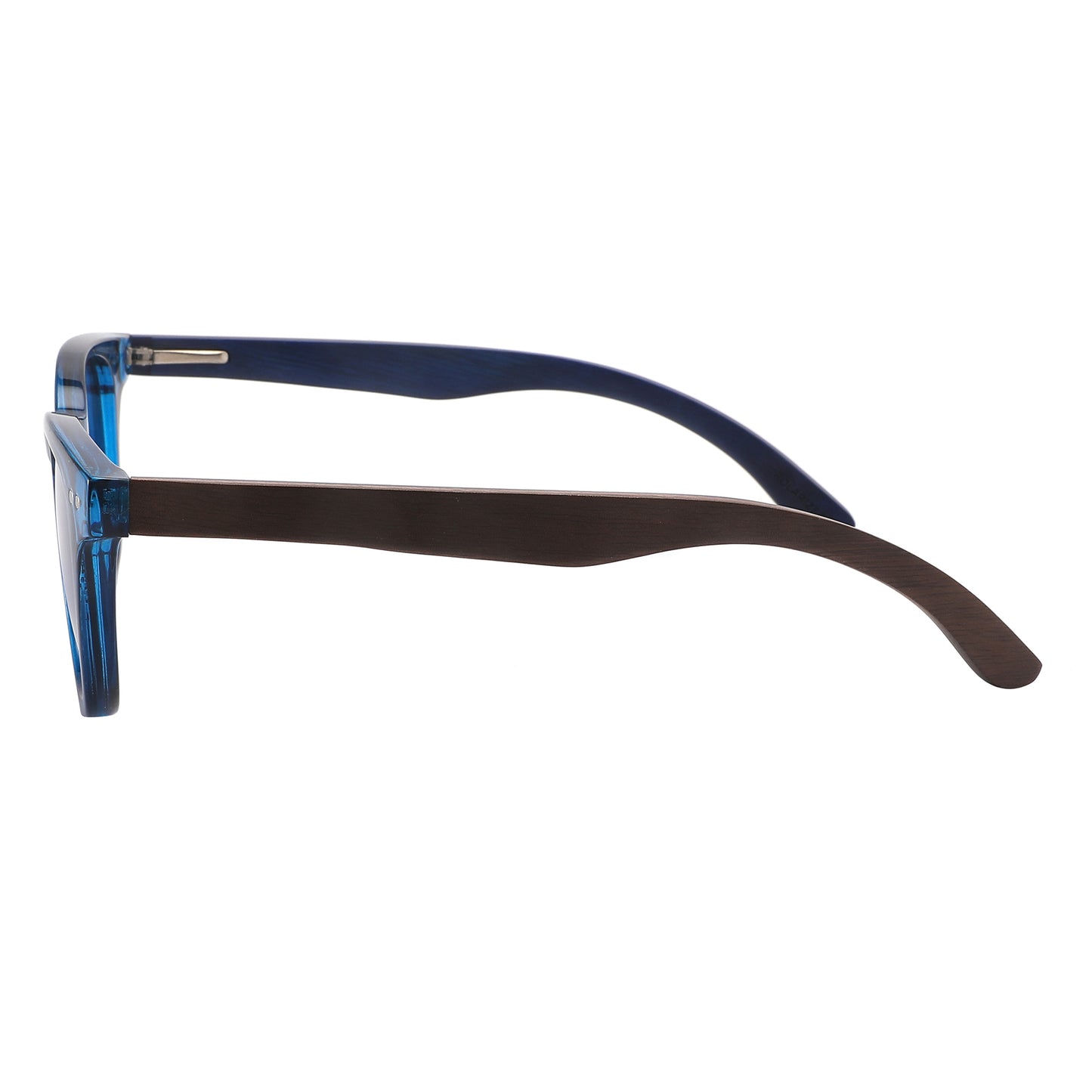MARISOL BLUE | Round Polarised Sunglasses | Natural Wood Arms