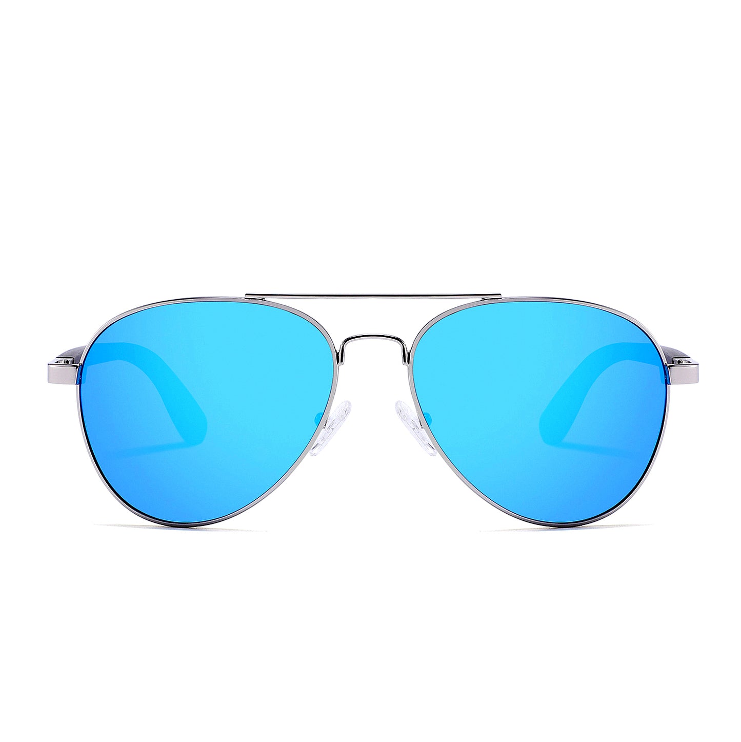 MAVERICK BLUE Aviator Sunglasses Polarised Mirror Lens Wooden Arms