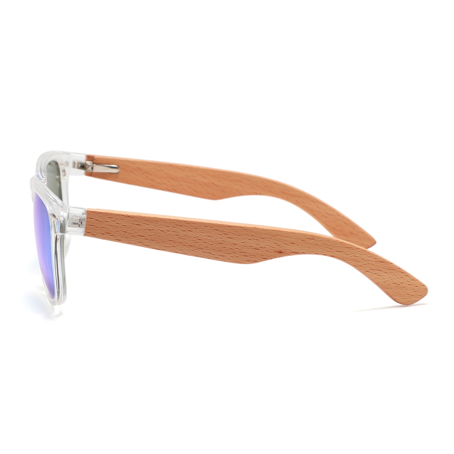 VAYA CLEAR BLUE Sunglasses Polarised Mirror Lens Wooden Arms