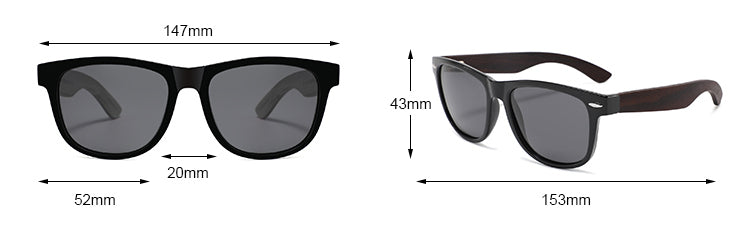 VAYA BLACK SKATEBOARD Sunglasses Polarised Grey Lens Wooden Arms