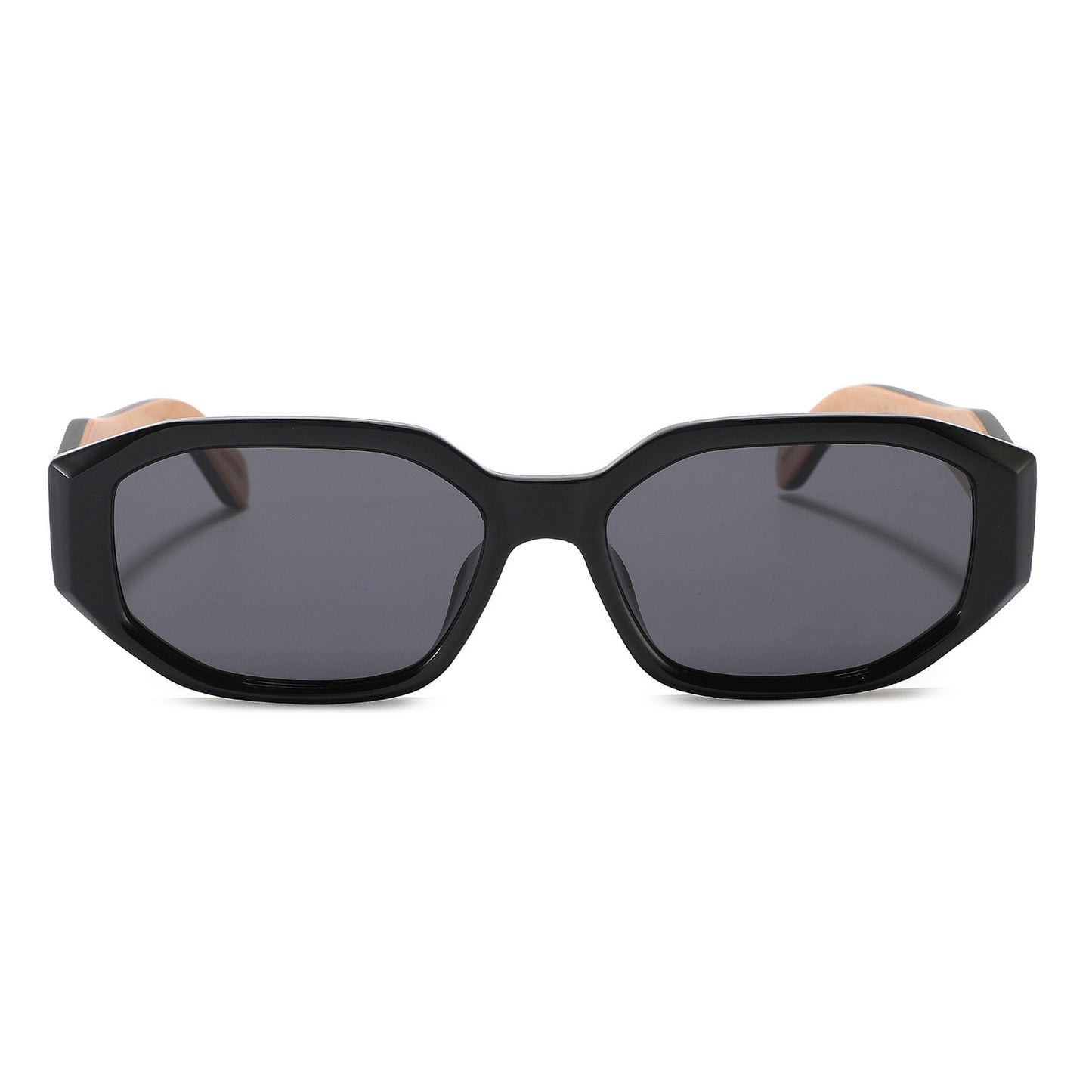 VITA BLACK Geometric | Polarised Ladies Sunglasses | Wooden Arms - Hashtag Bamboo