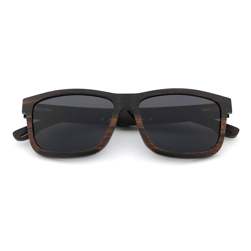 BRILL EBONY GREY Men's Wooden Sunglasses Polarised Lens - Hashtag Bamboo