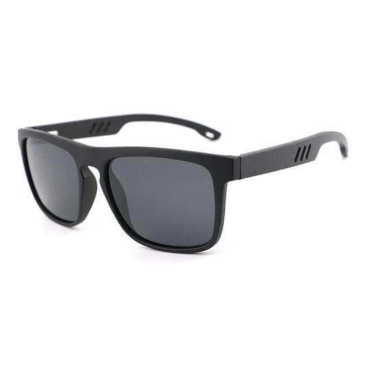 MANSHADY SCOTT BLACK Men's Sunglasses Polarised Lens Wooden Arms