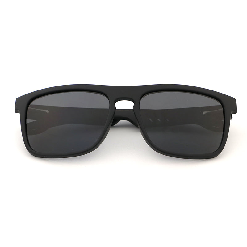 MANSHADY SCOTT BLACK Men's Sunglasses Polarised Lens Wooden Arms