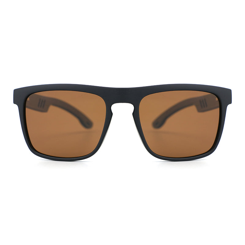 MANSHADY SCOTT BROWN Men's Sunglasses Polarised Lens Wooden Arms