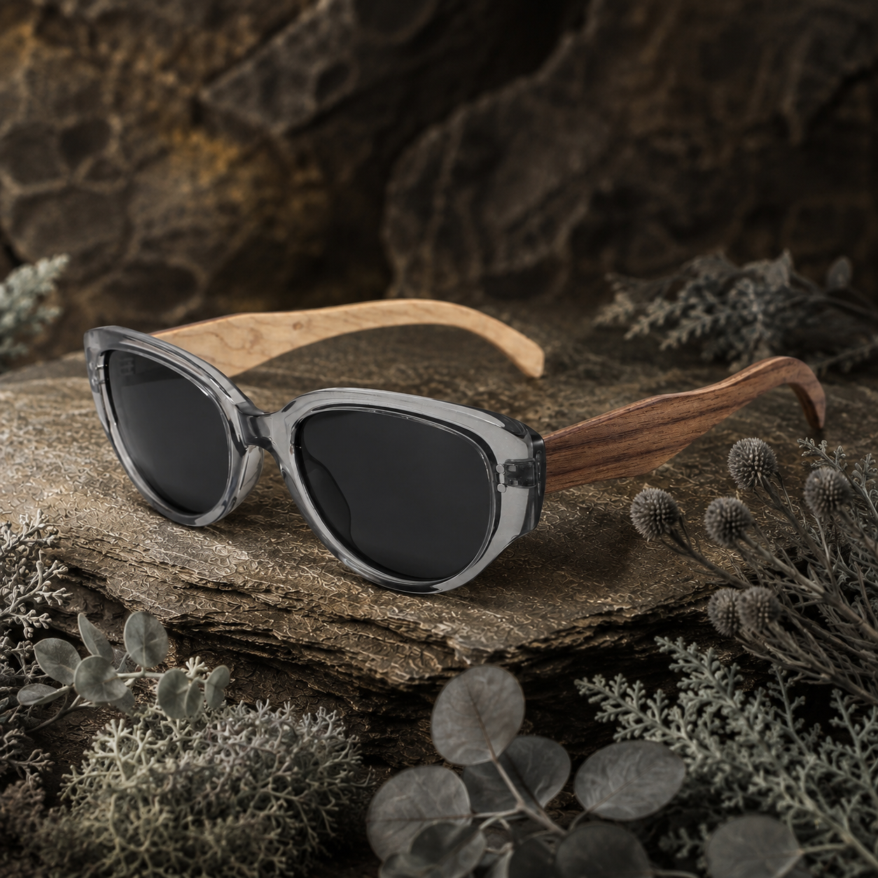 ZADIE GREY | Stylish Frame | Polarised Ladies Sunglasses | Wooden Arms