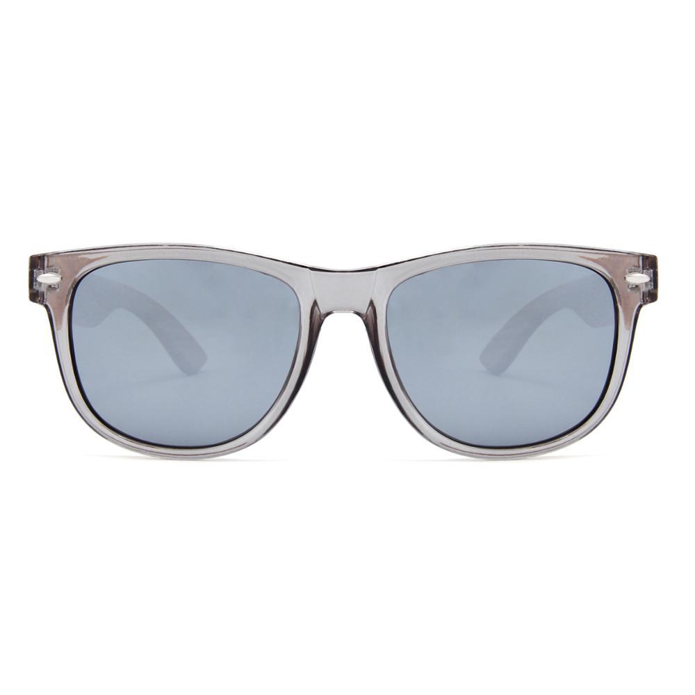 Wayfarer Polarised Silver Lens with Wooden Arms - THE VAYA - Hashtag Bamboo
