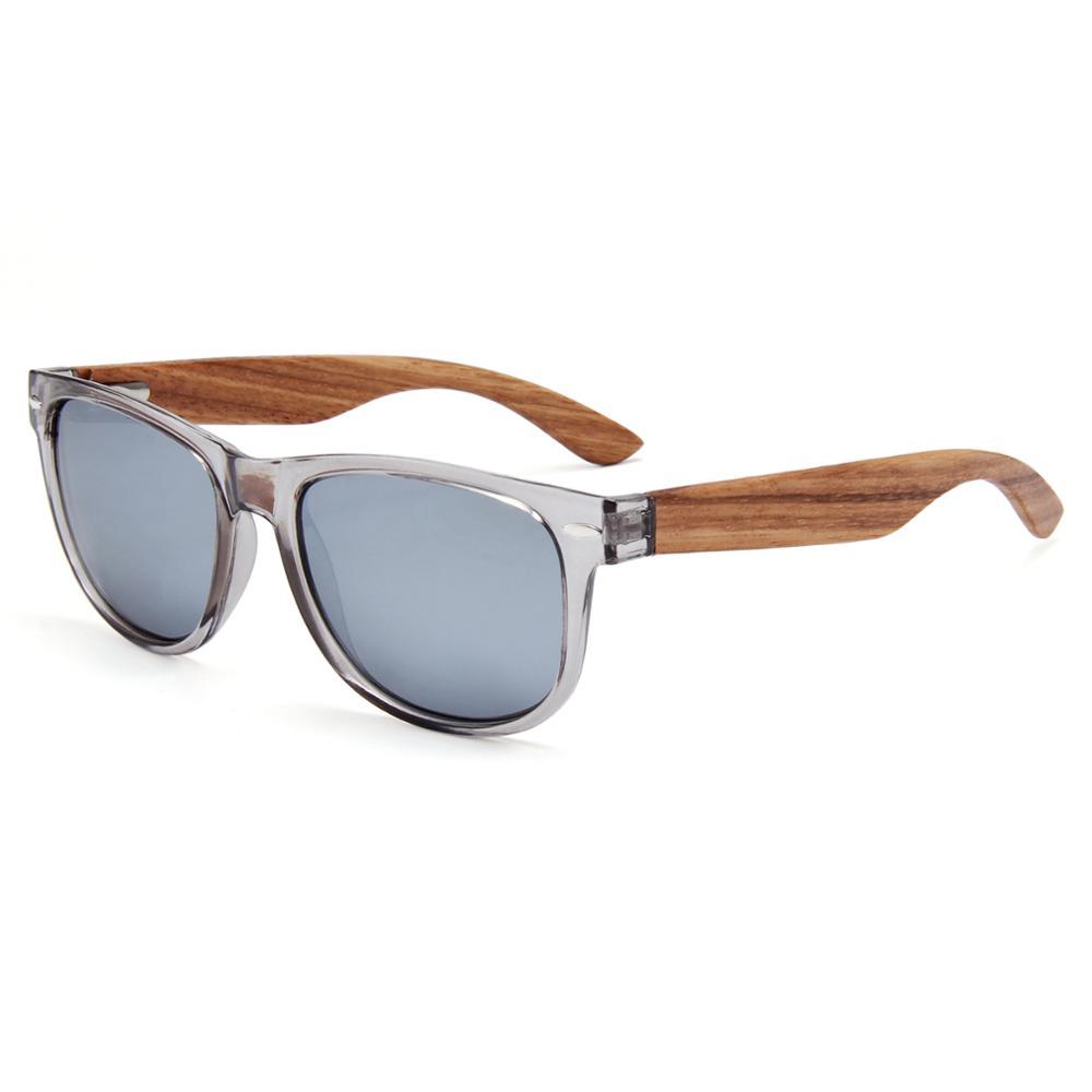 Wayfarer Polarised Silver Lens with Wooden Arms - THE VAYA - Hashtag Bamboo