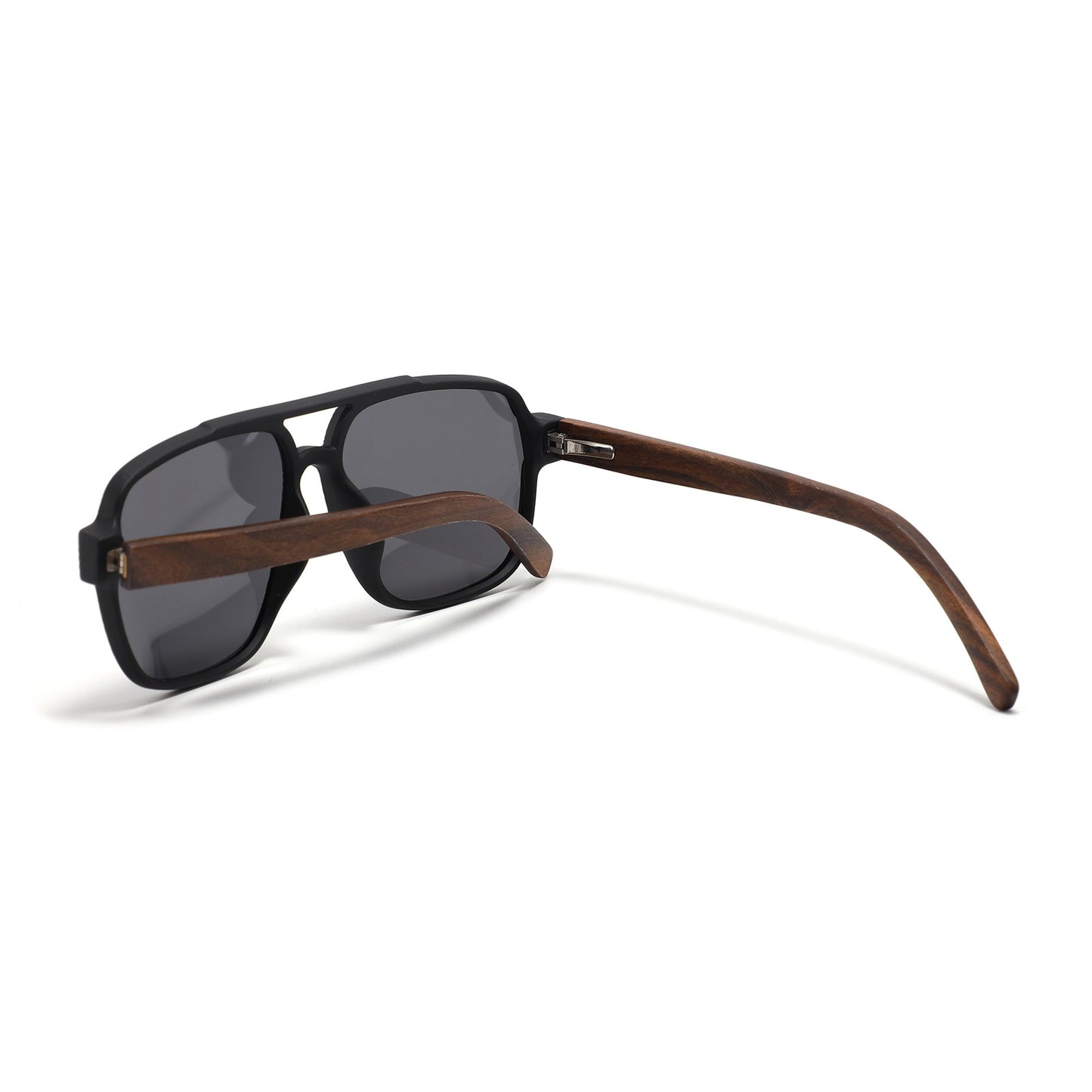 REMI BLACK Sunglasses Polarised Lens Wooden Arms