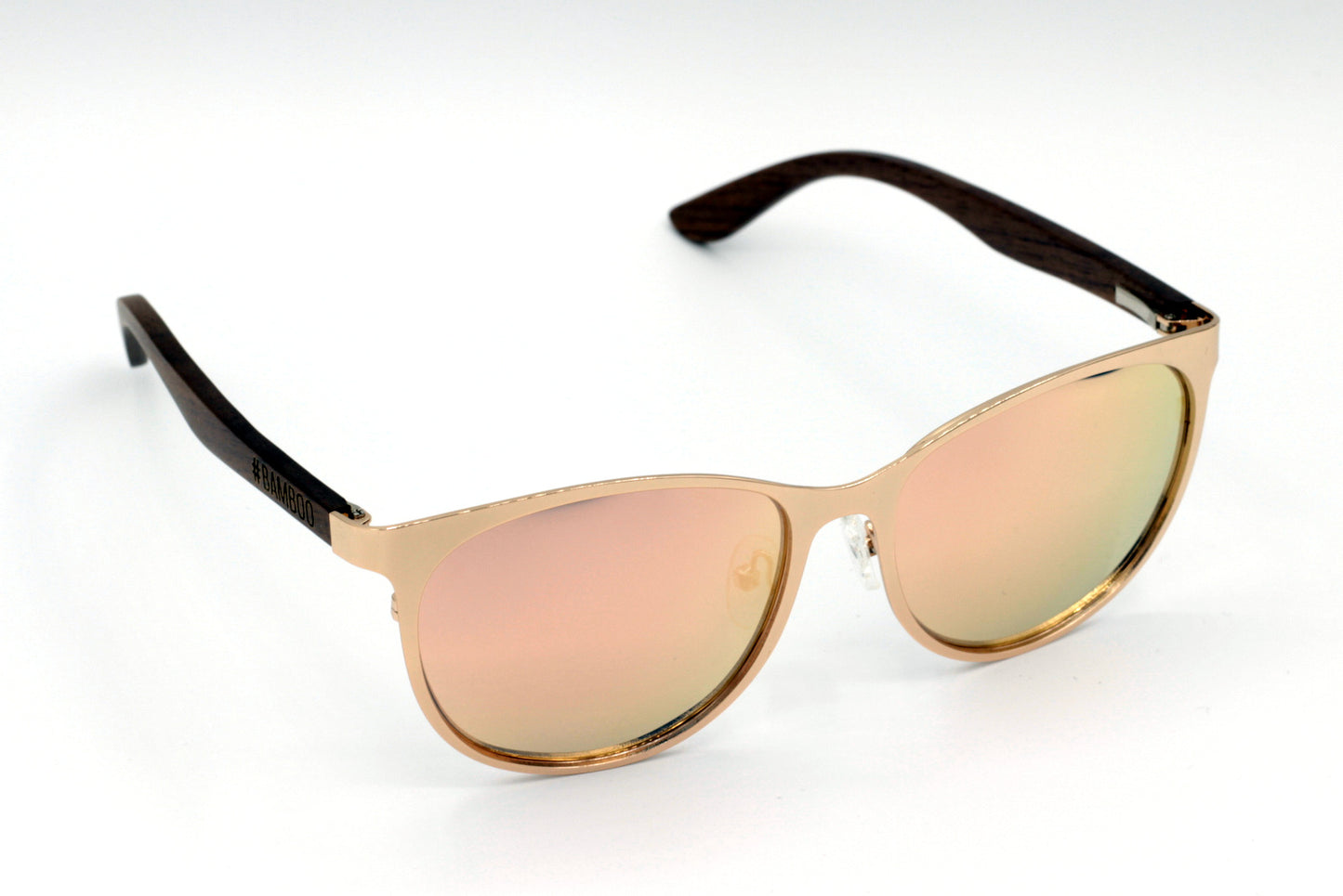 Sunglasses Ladies Metallic Polarised with Wooden Arms - ICONICS - Hashtag Bamboo