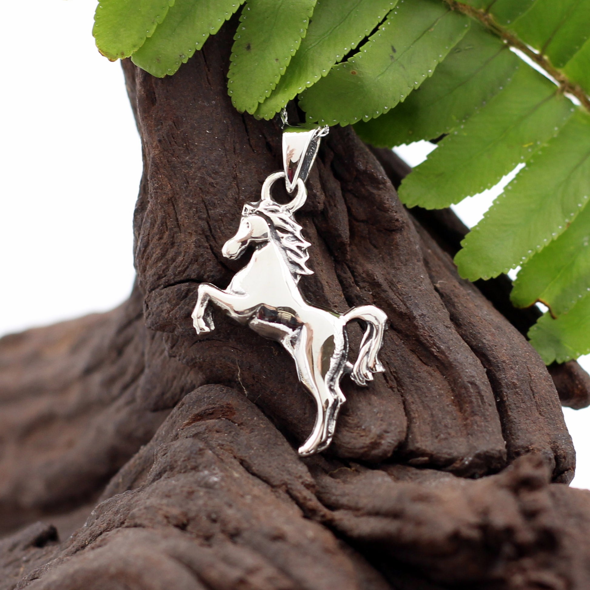 925 Sterling Silver Dancing Horse Pendant - Hashtag Bamboo