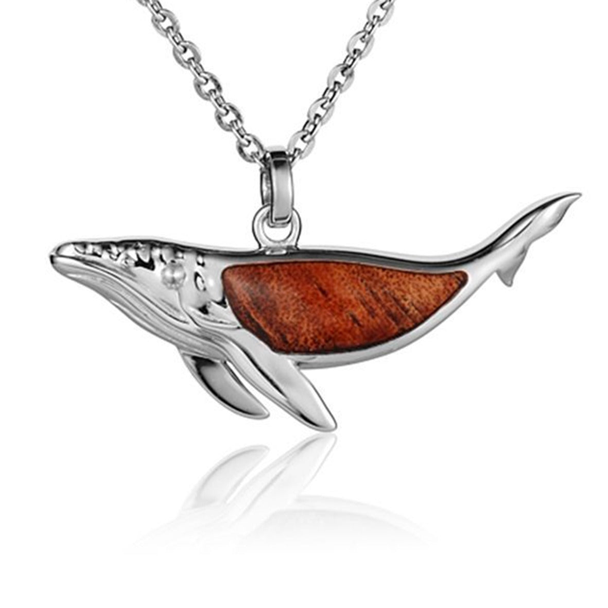 925 Silver Whale Pendant with Koa on a 40cm chain (included).