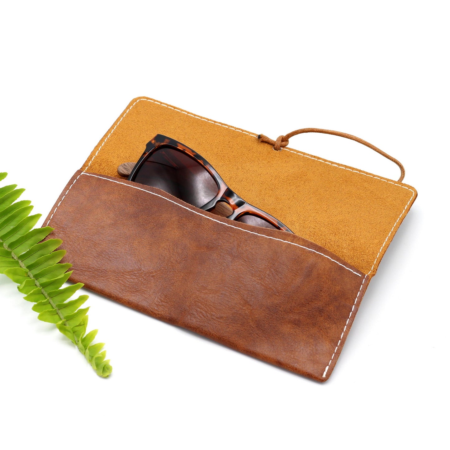 Leather Fold Over Sunglasses Case 3 COLOURS Personalise It