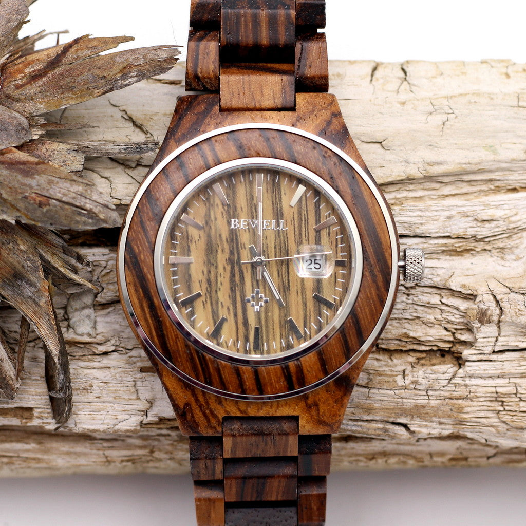 MANSTEEL BAXTER BROWN Watch Wood and Steel. Unique gifts for men in South Africa. Add engraving on the back for R100. We courier nationwide.