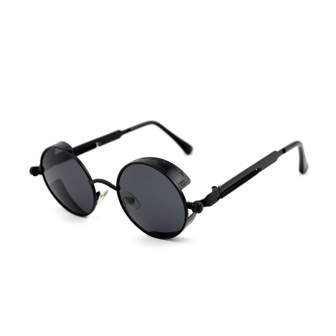 Steampunk HIPSTER BLACK Round Glasses Polarised Sunglasses