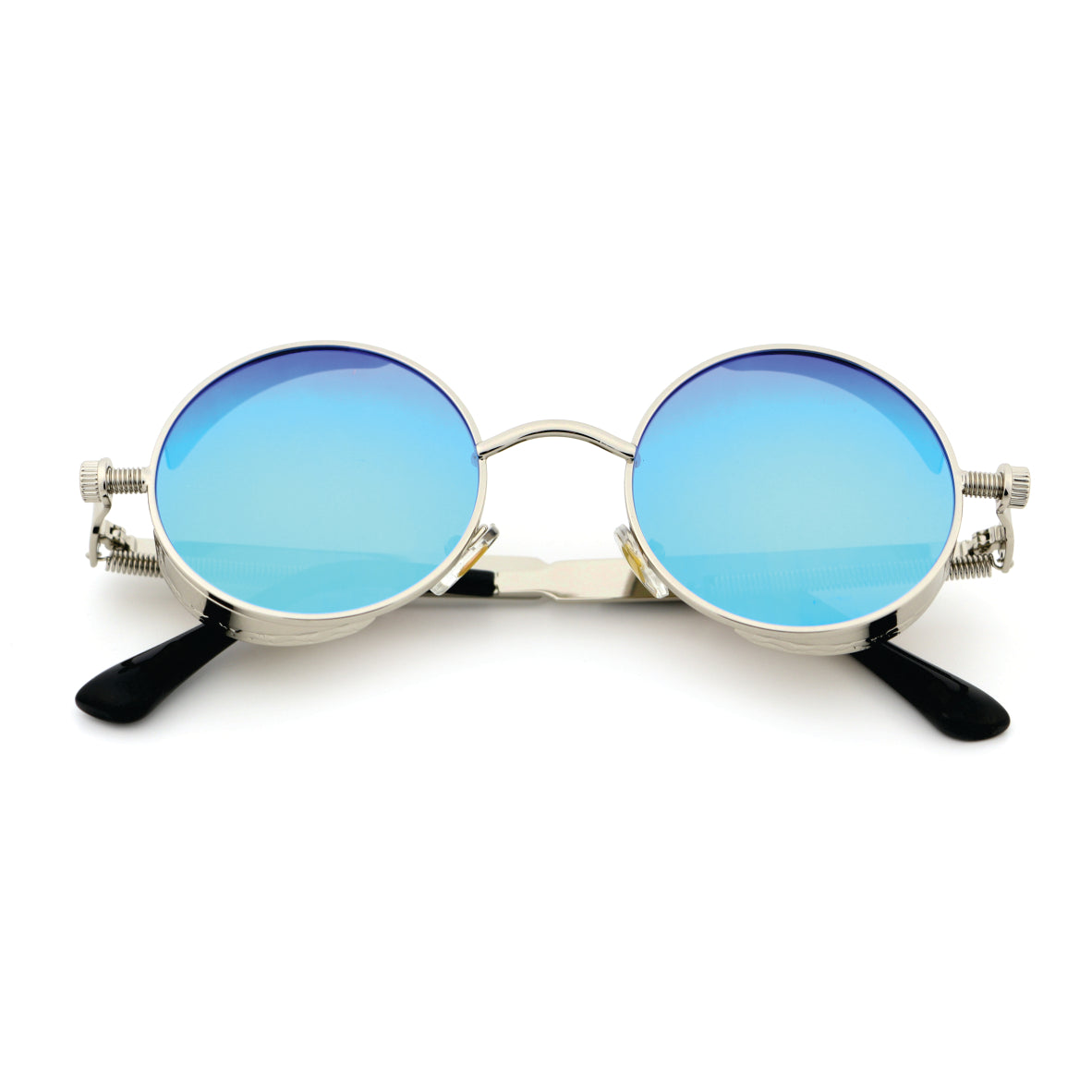 Steampunk HIPSTER BLUE Round Glasses Polarised Sunglasses