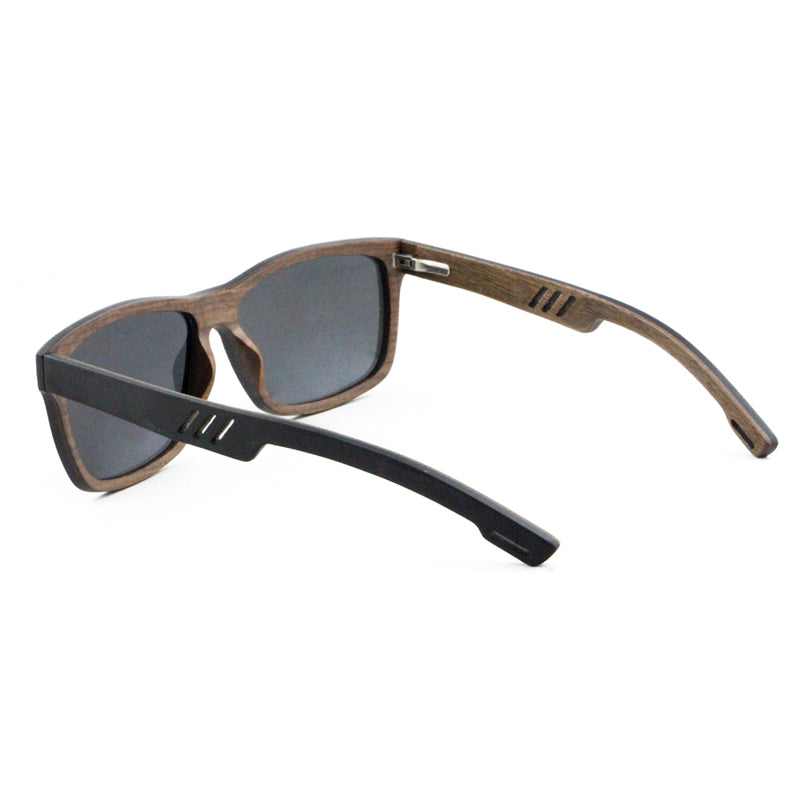 Brill Ebony solid wood sunglasses with walnut laminate, polarised grey lens. Shipping anywhere in SA for R59.