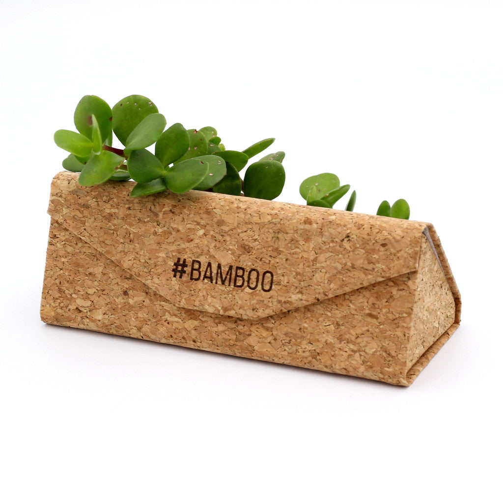 Add a #BAMBOO Sunglass Case to your order.  Folds up when not in use.