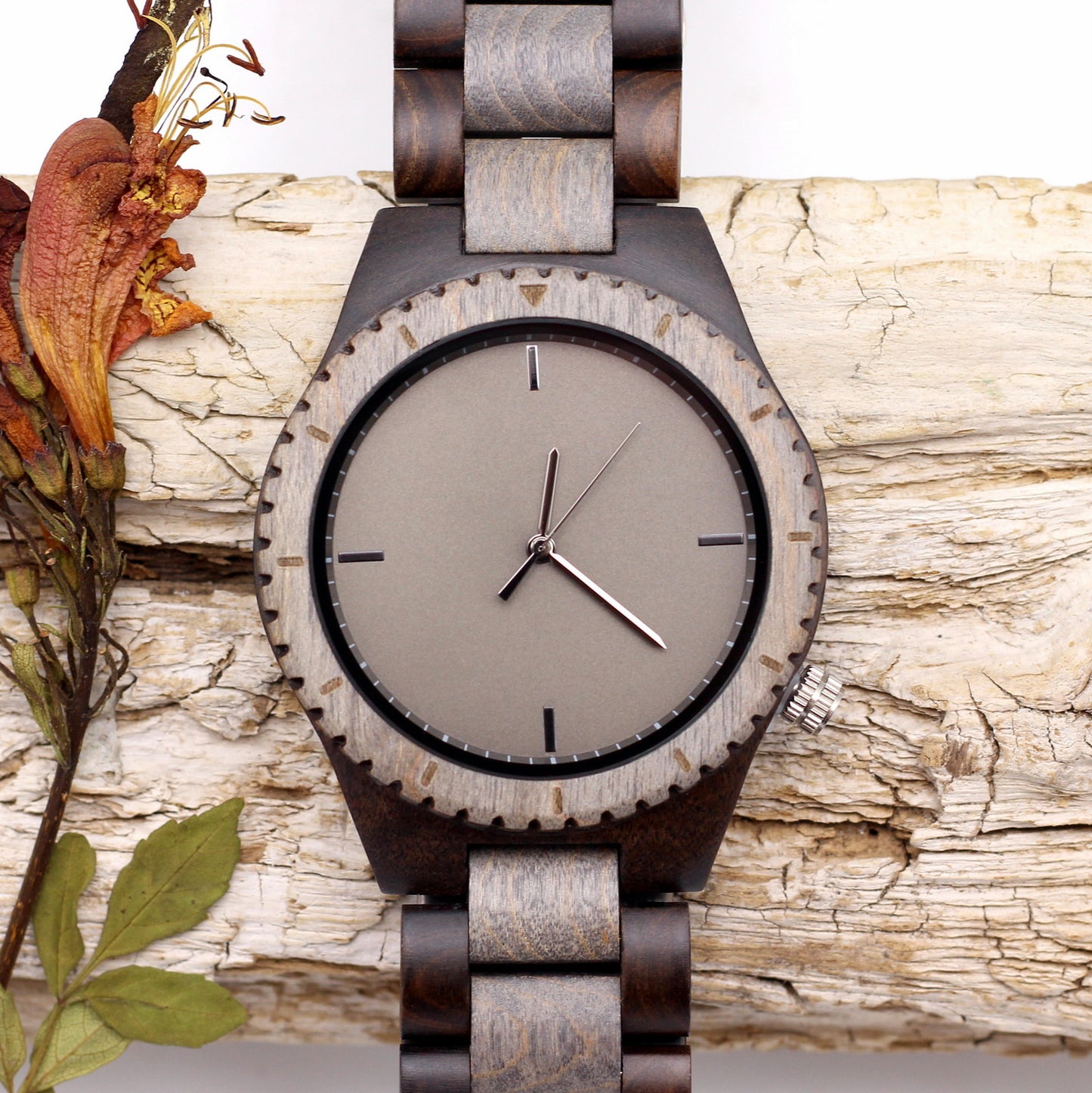CHESTER Men's Two-Tone Wooden Watch and Strap