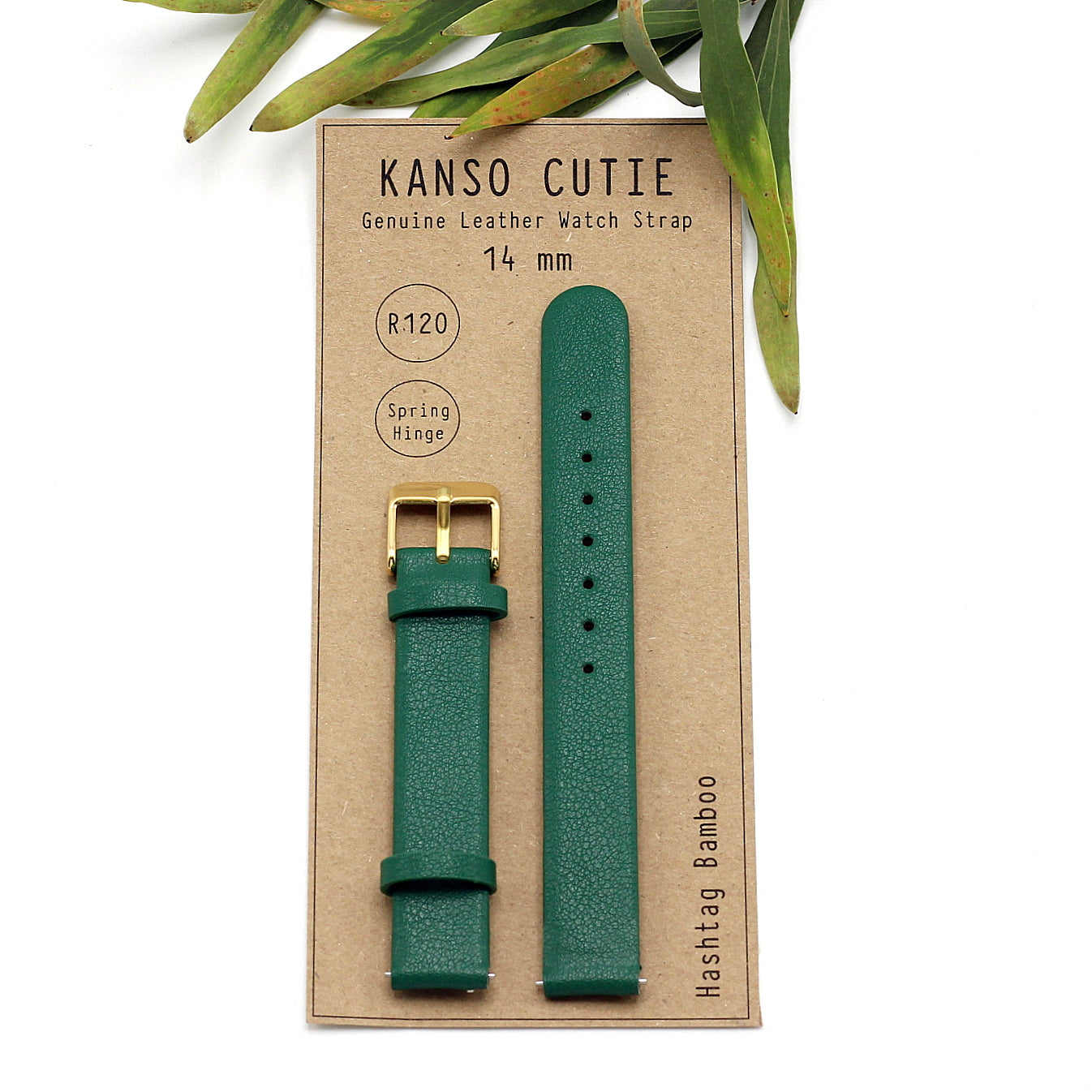 Cutie Watch Strap Genuine Leather 14mm includes quick release pin for easy changing.