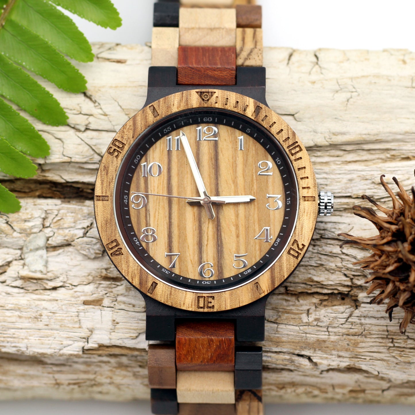 MANWOOD DA VINCI Men's Multi-Tone Wooden Watch