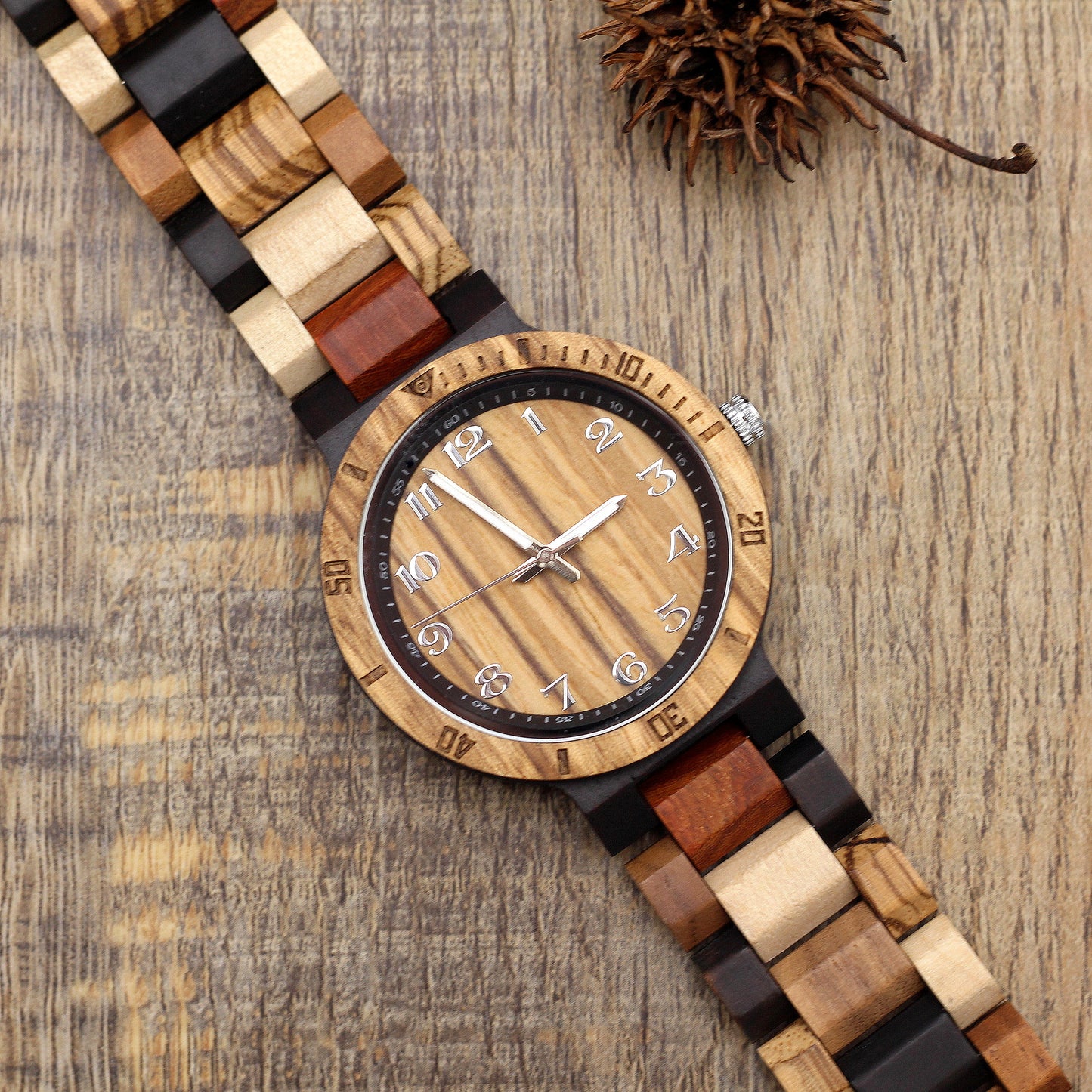 MANWOOD DA VINCI Men's Multi-Tone Wooden Watch