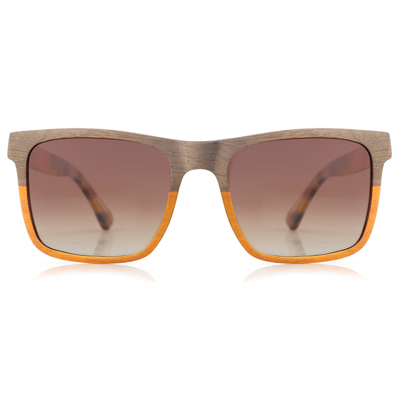 DIJON BROWN Men's Wooden Sunglasses Polarised Lens