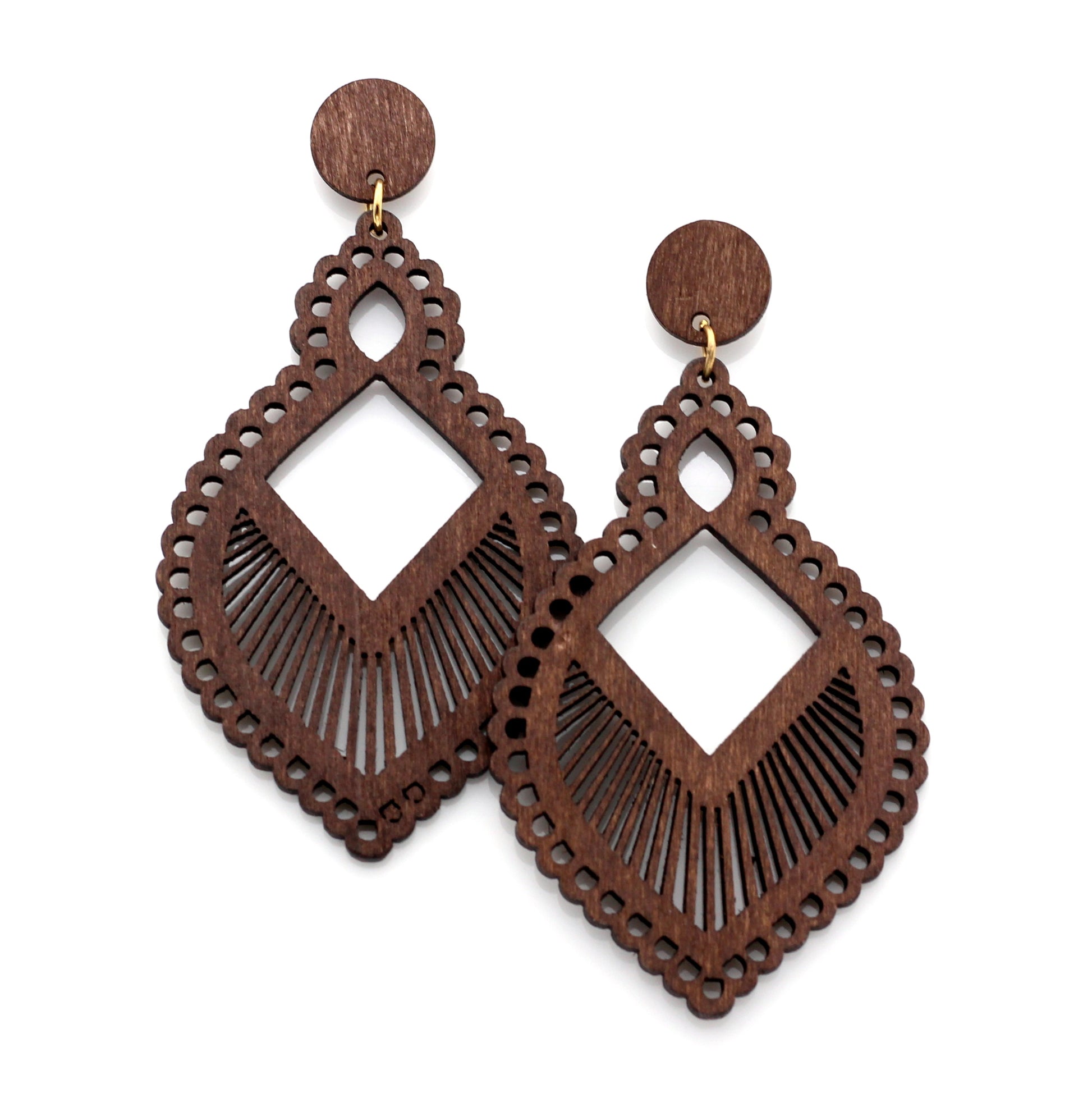 Wood earrings by Hashtag Bamboo